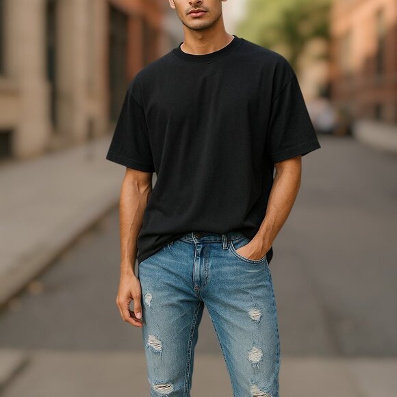 2 fo/$25 AERO Areopostal Men's Unisex Distressed Washed Blue Denim Jeans Size 28 - Picture 3 of 13